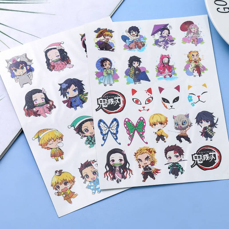 สติกเกอร์แทททู-ลายการ์ตูนอนิเมะ-demon-slayer-kimetsu-no-yaiba-กันน้ำ-ติดทนนาน