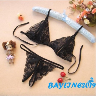 Bay - Women S ชุดชั้นในลูกไม้ซีทรู + กางเกงชั้นในสําหรับผู้หญิง 2 ชิ้น