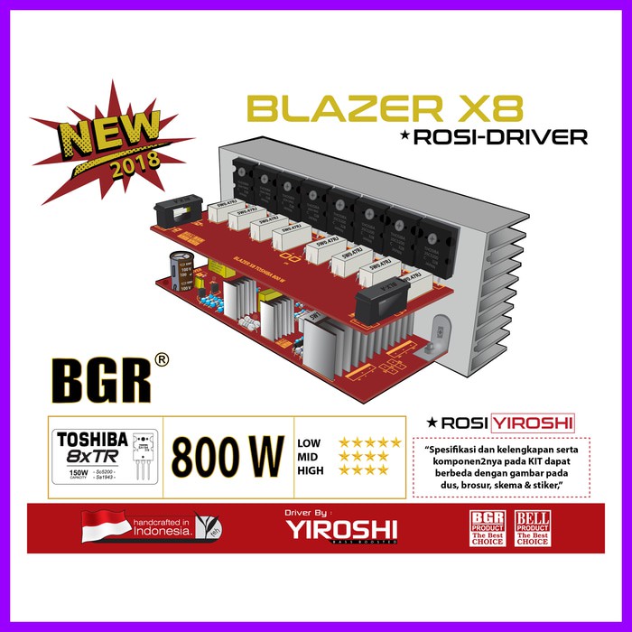 Power BLAZER KIT X8 800W ROSI MONO TR TOSHIBA ORIGINAL JAPAN 2SA1943