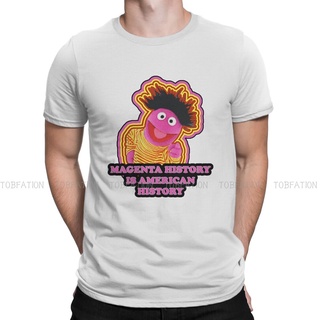 เสื้อยืดผ้าฝ้ายพิมพ์ลายขายดี เสื้อยืดคอกลม ผ้าฝ้ายแท้ พิมพ์ลาย Magenta History Month Sesame Street Puppet Show แฟชั่นสํา