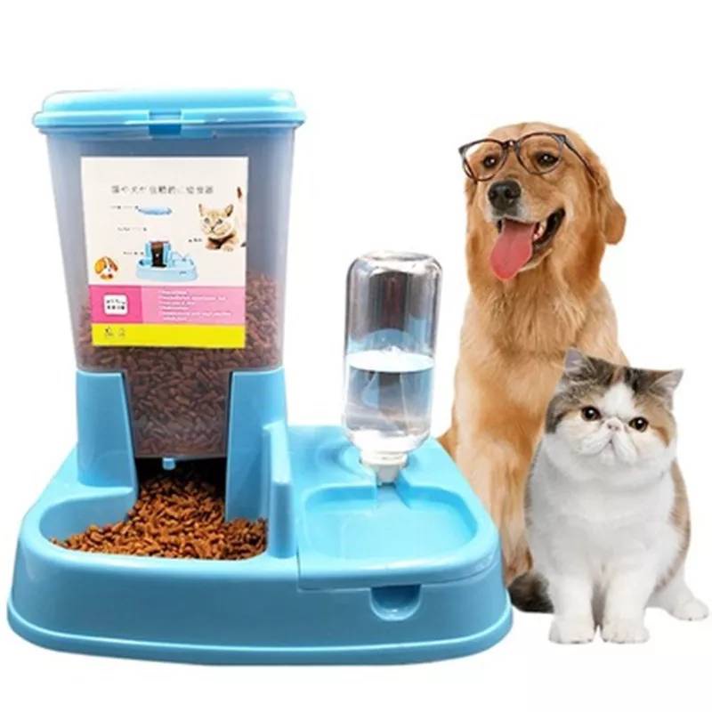 ภาพหน้าปกสินค้าเครื่องให้น้ำและอาหารสัตว์เลี้ยงอัตโนมัติ สุนัข แมว อัตโนมัติ 2IN1
