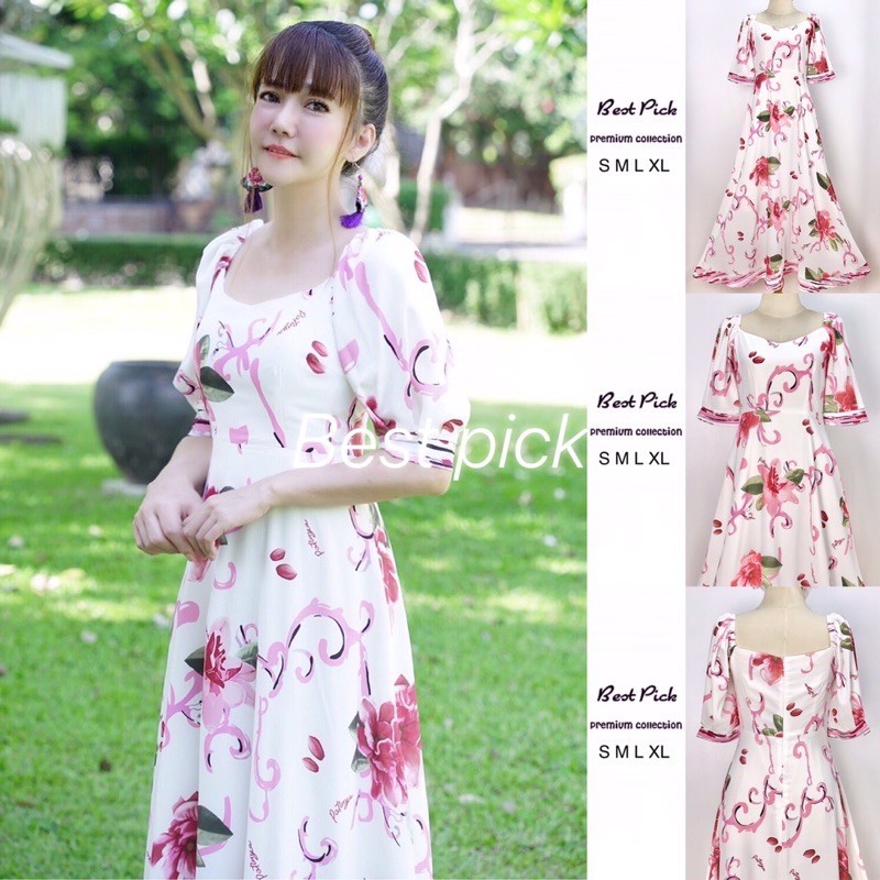 เดรสผ้าพริ้ว-จั้มแขนสุดน่ารักสไตล์สาวงานป้ายoneone