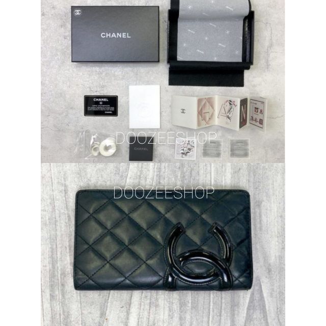 Pre-owned Chanel 2006-2008 Cambon Ligne Bifold Wallet In Black