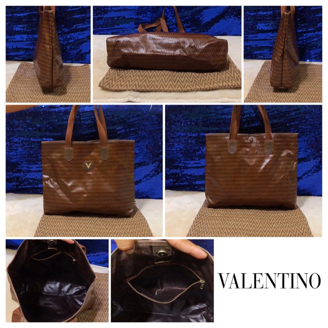 mario-valentino-brown-tote-bag-แท้