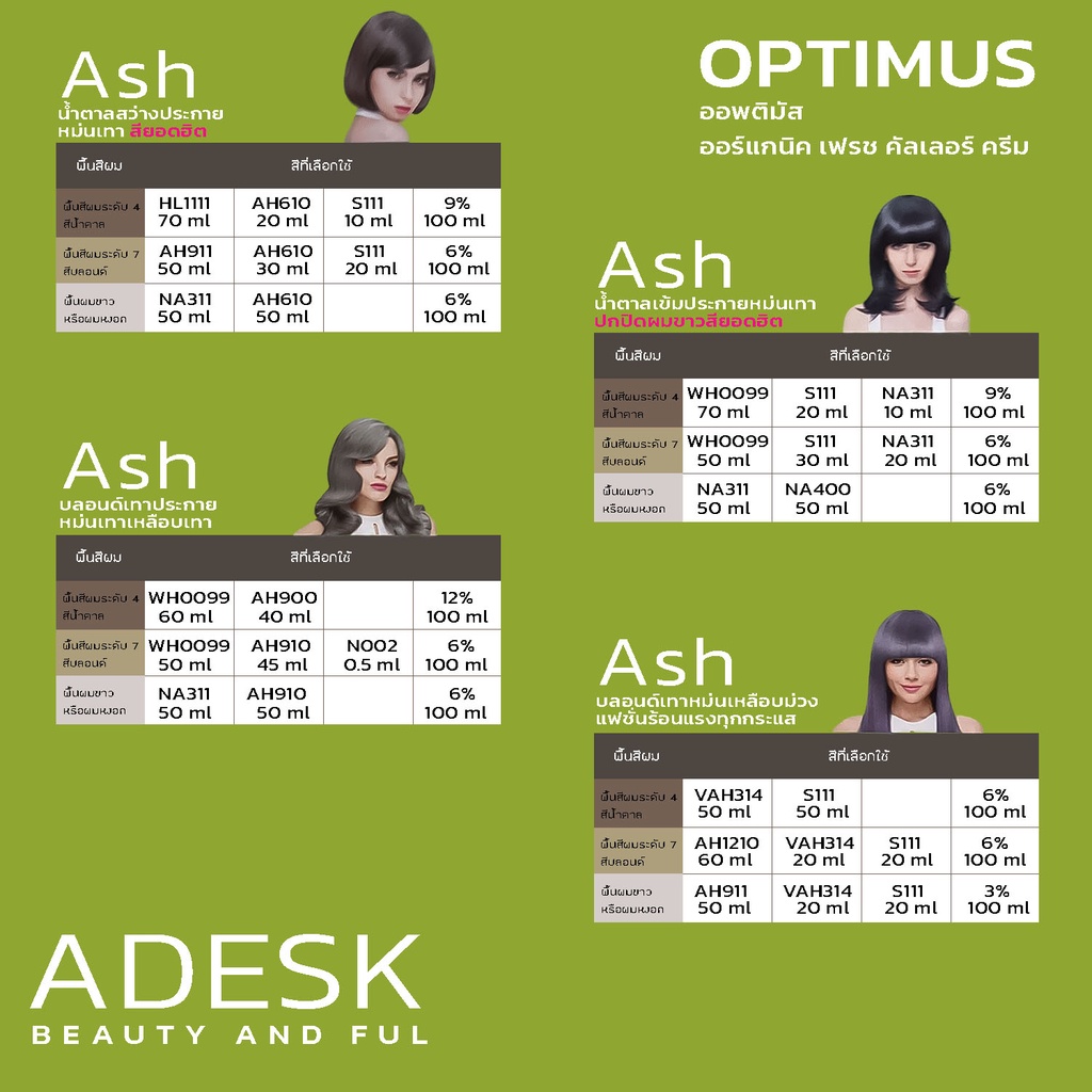 ดีแคช-ออพติมัส-s111-สีเทาจัดมาก-สีย้อมผม-สีผมดีแคช-ครีมย้อมผม-สีผม-dcash-optimus-s111-intense-ash-hair-color-cream