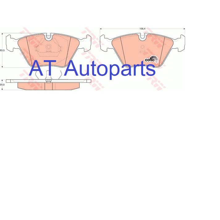 ผ้าเบรคชุดหน้า-bmw-e34-518i-520i-525i-530i-535i-m5-540i-1988-1995-gdb916-trw-ราคาขายต่อชุด