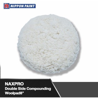ลูกขัดขนแกะNAXPRO Compounding Wool Pad สีขาว ขัดเงา 8นิ้ว แบบ2หน้า (แถม อแดปเตอร์ เกลียวมาตราฐาน 1ชิ้น ฟรี )