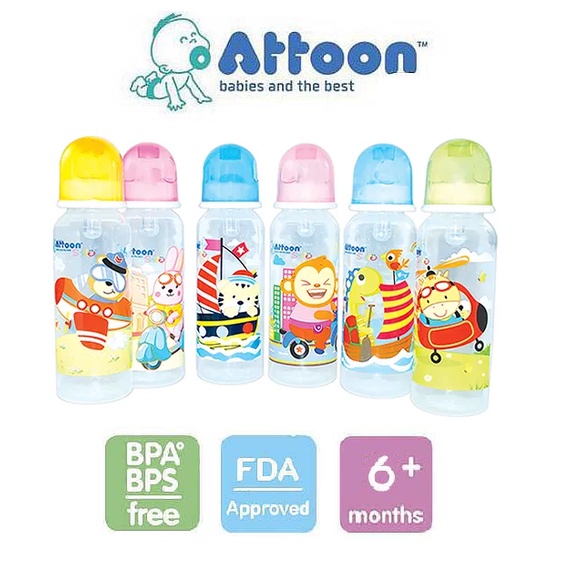 ขวดนมเด็ก-ขวดนมทรงกลม-smile-8-ออนซ์-ยี่ห้อ-แอทตูน-attoon