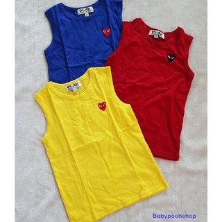 เสื้อกล้ามเนื้อผ้า cotton นิ่ม หน้าอก ปัก ตัว play สีน้ำเงิน แดง เหลือง size : 2-10y