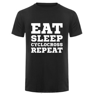 [S-5XL] เสื้อยืดคอกลม แขนสั้น ผ้าฝ้าย ลาย Eat Sleep Cyclocross Repeat 10 สี สําหรับผู้ชาย