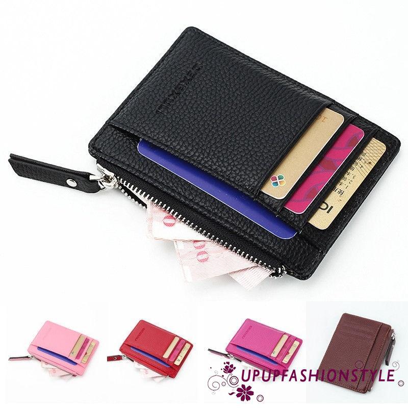 ภาพหน้าปกสินค้าUnisex Pure Color Card Case Wallet Fashion Soft Leather Dirty Resistant Zipper Closure Purse ที่เกี่ยวข้อง
