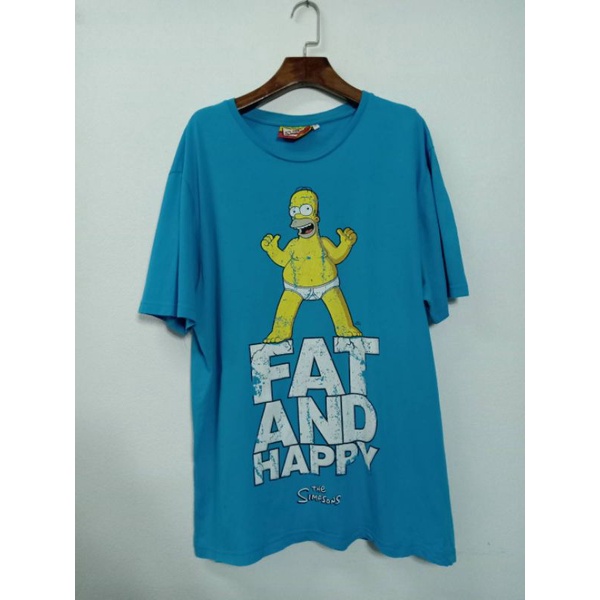 เสื้อยืด-มือสอง-ลายการ์ตูน-the-simpsons-fat-and-happy-xl-อก-46