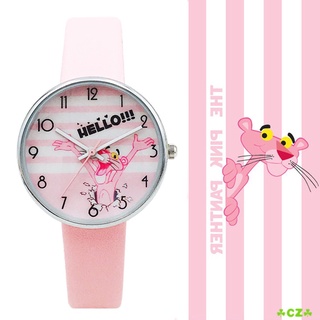 Ulzzang นาฬิกาข้อมือควอตซ์ ลายการ์ตูน Pink Panther กันน้ํา เหมาะกับของขวัญ สําหรับนักเรียนหญิงมัธยมต้น