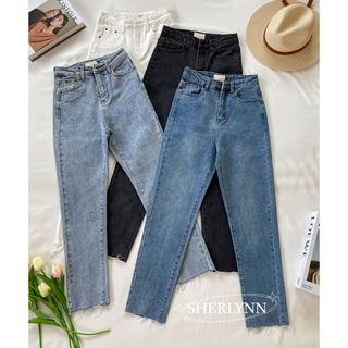สินค้า Sherlynn brand \"Rosie Jeans\" ⛱ กางเกงยีนส์กระบอกเล็ก สลิมบอย เอวสูง ปิดสะดือ