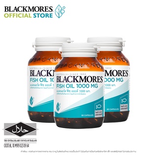 Blackmores  แบลคมอร์ส ฟิช ออยล์ 1000 มก.  Fish oil 1000 mg. (80 cap x 3/Pack )