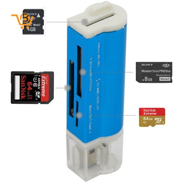 การ์ดหน่วยความจำ4-in-one-ฟังก์ชั่น-tf-ms-sd-mmc-sdhc-m-2