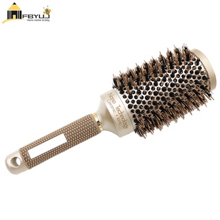Professional Thermal Ceramic Ionic Round Barrel Hair Brush Comb with Boar Bristle