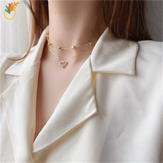 ภาพหน้าปกสินค้า【COD Tangding】Multi - Layered Heart Full Diamond Necklace Choker Simple Chain Web Female Fashion Accessory ที่เกี่ยวข้อง