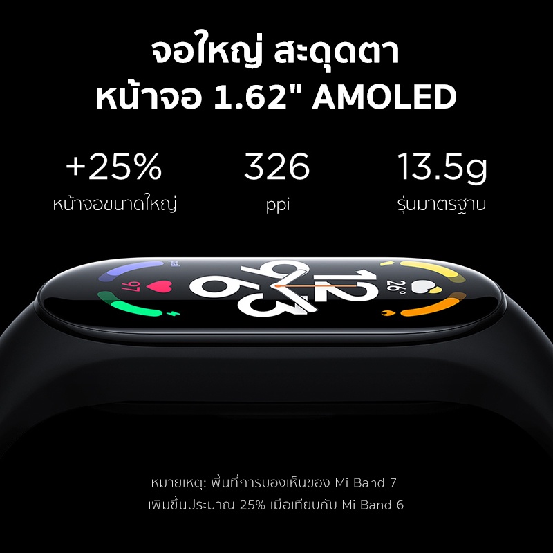 ภาพสินค้าXiaomi Mi Band 7 GB SpO2 สมาร์ทวอทช์ Smart Watch band7 นาฬิกาอัจฉริยะ อ่านเวลาได้แม้แต่จอมืด AMOLED จากร้าน thaimall บน Shopee ภาพที่ 3