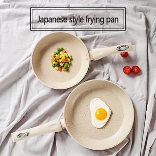 ✉✔▼New Non-Stick Flat-Bottomed Pot Sauce Pans Japanese Jam Omelet Pot Maifan Stone Thick Frying Pan Egg Cooker Kitchen A