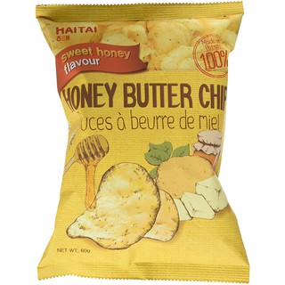 Haitai Honey Butter Chip 60g. ไฮไทมันฝรั่งแผ่นทอดกรอบรสฮันนี่บัตเตอร์ 60กรัม.