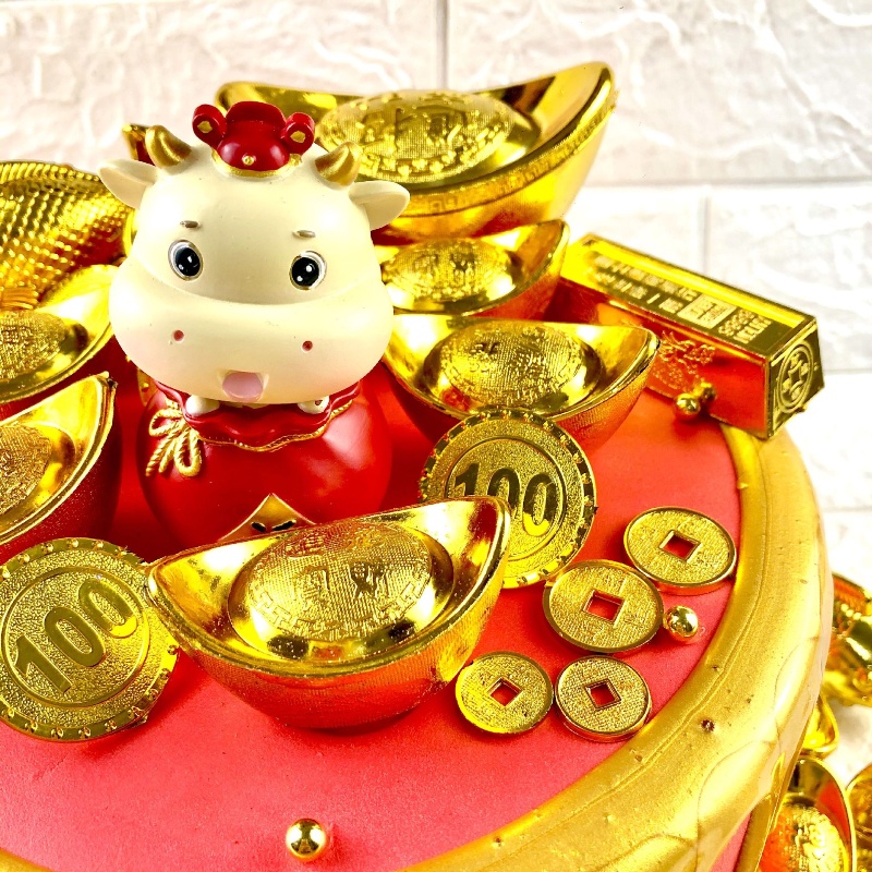 spot-อิฐทองแดงสีทองสไตล์จีนสําหรับตกแต่งเค้ก