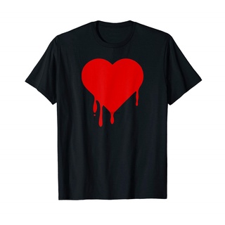 T-shirt  เสื้อยืด พิมพ์ลายหัวใจ การหยด คุณภาพสูง สีแดง สําหรับวันวาเลนไทน์S-5XL