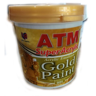 เอทีเอ็ม สีน้ำอะครีลิคสีทอง เบอร์ 999 (ATM Acrylic Emulsion Gold Paint No. 999) สีน้ำสูตรพิเศษ ผลิตจากอะครีลิตแท้ 100%