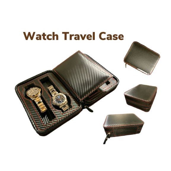 กล่องนาฬิกาพกพา-4-เรือน-กล่องหนังนาฬิกา-กล่องนาฬิกาพกพาได้-4-slot-portable-watch-box-travel-watch-box