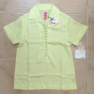 เสื้อ Rallymovement x Pomelo สี Lime สวยมาก size S ของใหม่ มือ 1 ถุง กระดุมสำรอง อยู่ครบ รุ่น Softest silk Rally ขายดี