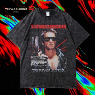 เสื้อยืดพิมพ์ลายแฟชั่น เสื้อยืด พิมพ์ลาย Tryworldbdg OFFICIAL "THE TERMINATOR Schwarzeneger" สําหรับผู้ชาย | เสื้อยืด ซั