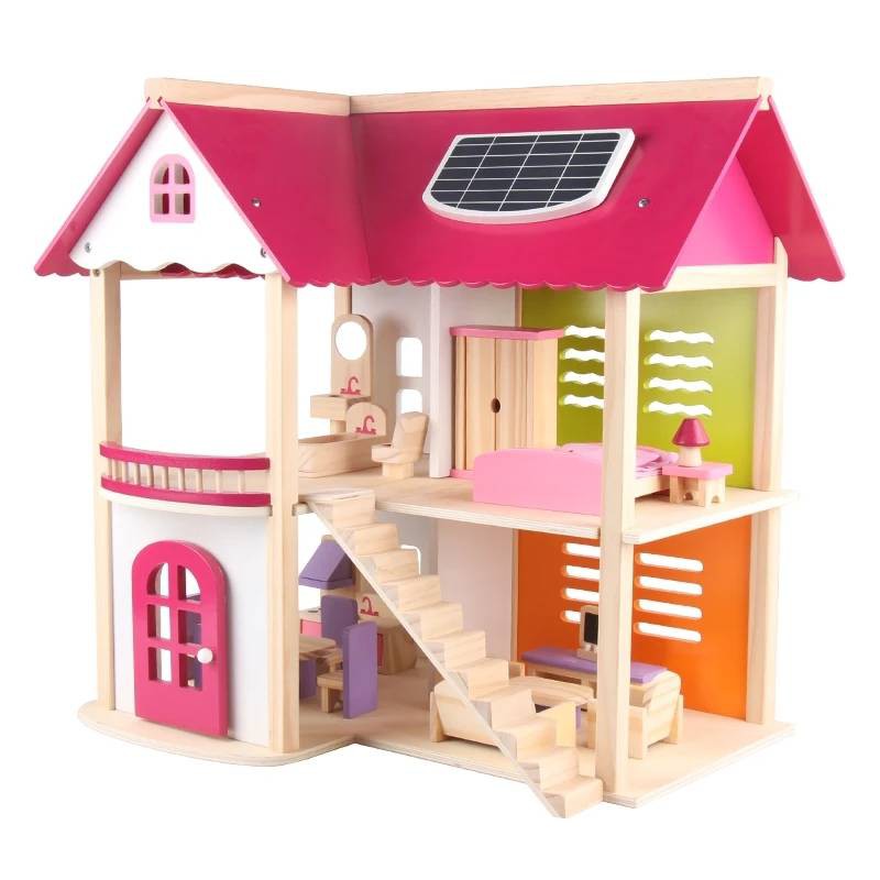 ของเล่นบ้านตุ๊กตาไม้-pink-doll-house-ของเล่นบ้านตุ๊กตา-บ้านตุ๊กตาไม้-บ้านของเล่นไม้-สินค้าพร้อมส่ง