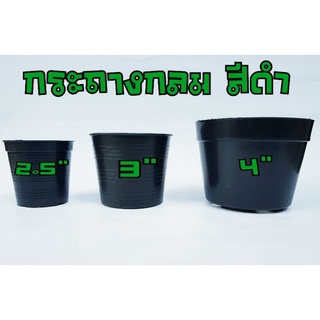 สินค้า กระถางกลมดำ 2.5,3,4 นิ้ว กระถางพลาสติก กระถางกระบองเพชร กระถางต้นไม้