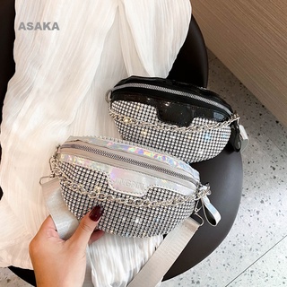 Asaka ใหม่ กระเป๋าสะพายไหล่ ปักเลื่อมเพชร ความจุขนาดใหญ่ แฟชั่นฤดูร้อน