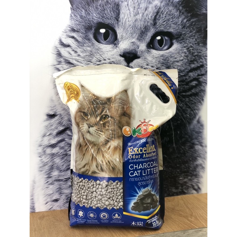 ภาพหน้าปกสินค้าOkiko ทรายแมวสูตรชาร์โคล 10ลิตร จากร้าน browny888 บน Shopee