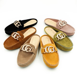 สินค้า Size 41-45 รองเท้าคัทชู เปิดส้น แบบอะไหล่ CG หนังกำมะหยี่ Lily Shoes [ใส่โค้ด 04A37E4DE ลด 15%]