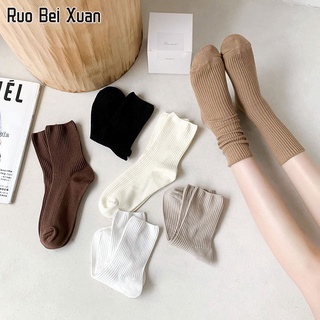 สินค้า RUO BEI XUAN ถุงเท้าสำหรับผู้หญิงถุงเท้าหนายาวถุงเท้าอุ่นสบาย