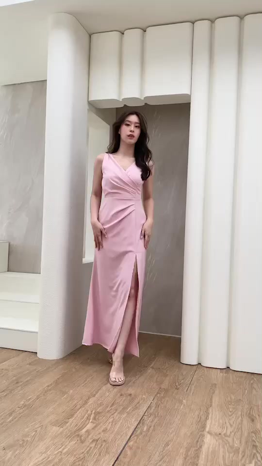 Madelinedress K88 เดรสหางปลาจับจีบ 6สี สวยหรู ผ้าทิ้งตัว งานแต่ง เพื่อนเจ้าสาว มุมมองที่ 2