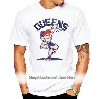 เสื้อยืดชาย - เสื้อยืดผ้าฝ้าย Mets Ny พบเนชั่นนิวยอร์กเบสบอลควีนส์ทีแฟชั่นเสื้อยืดโอคอ