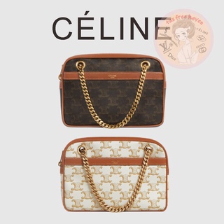 Shopee ถูกที่สุด 🔥100% ของแท้ 🎁Celine Brand New PATAPANS Small Logo Printed Handbag