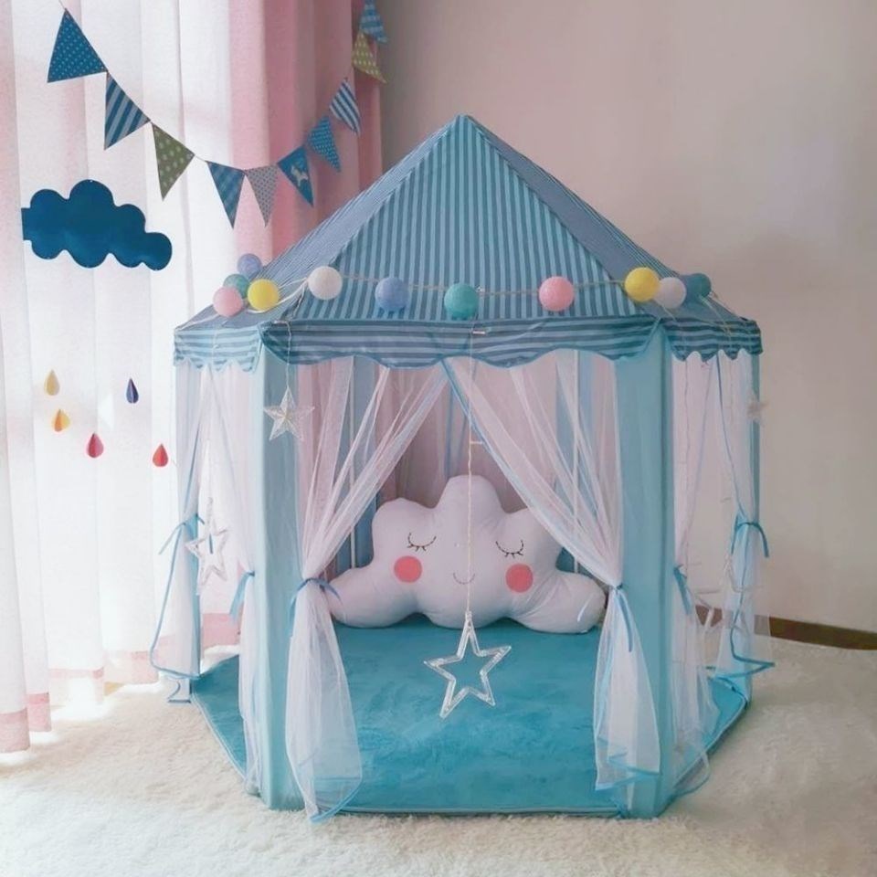 ใหม่เด็กเต็นท์บ้านเล่น-หกเหลี่ยม-ป้องกันยุง-เต็นท์ในร่ม-ของขวัญวันเกิดสาวของเล่น-ปราสาทเจ้าหญิง-บ้านหลังเล็กๆ