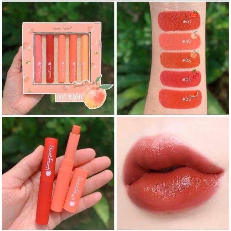 ลิปสติก-heng-fang-sweet-peach-5สี