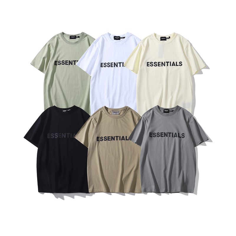 Essentials เสื้อยืดแขนสั้นเนื้อผ้าฝ้ายแฟชั่นพิมพ์ลายสําหรับผู้หญิงและ ...