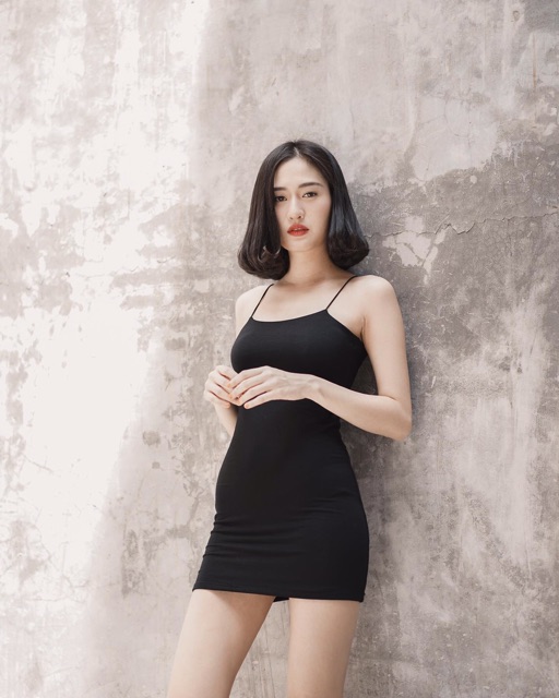 newww-in-เดรสสายเดี่ยวสายสปาเกตตี-ปั๊วๆ-แซ่บบบๆ-ใส่กับบราจิ๋วสวยปังมากกกกก