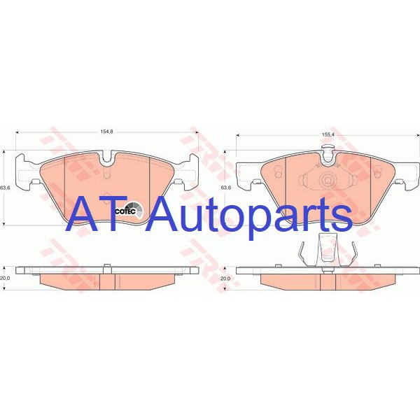 ผ้าเบรคชุดหน้า-bmw-s5-e60-525i-2-5l-rotor310mm-2003-2010-gdb1559-ราคาขายต่อชุด