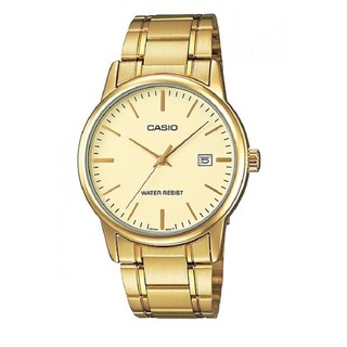 Casio นาฬิกาข้อมือผู้ชาย สีทอง สายสแตนเลส รุ่น MTP-V002G-9AUDF