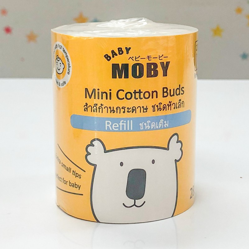 baby-moby-สำลีก้าน-คอตตอนบัดหัวเล็ก-ชนิดเติม-280-ก้าน-เบบี้-โมบี้-refill-small-cotton-buds