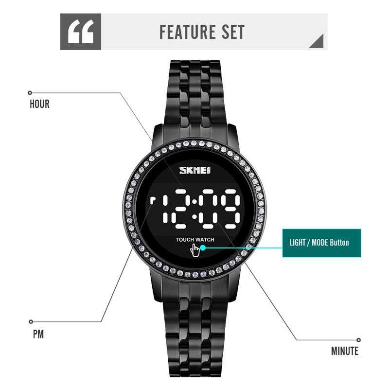 ภาพสินค้าSKMEI1699 นาฬิกาดิจิตอลระบบสัมผัสแล้วไฟติด พร้อมกล่องเหล็กสุดหรู จากร้าน classybkk บน Shopee ภาพที่ 6
