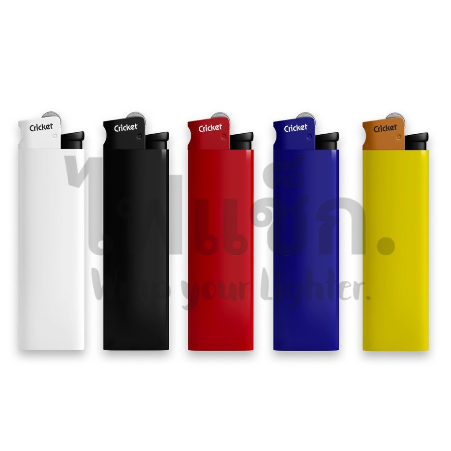 ภาพหน้าปกสินค้าColor lighter (แดง, ดำ, ขาว, น้ำเงิน, เหลือง) ไฟแช็กยี่ห้อ คริกเก็ต(Cricket) 100% จากร้าน wrap_your_lighter บน Shopee