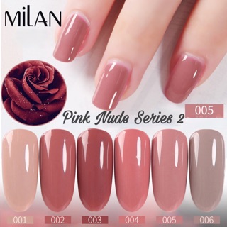 🔥.สีทาเล็บเจล Milan สี ชมพูนู้ด รุ่นที่ 2 Pink Nude Series 2  ขนาด 15 ml แห้งโดยการอบ UV เท่านั้น ส่งฟรี + เก็บปลายทาง